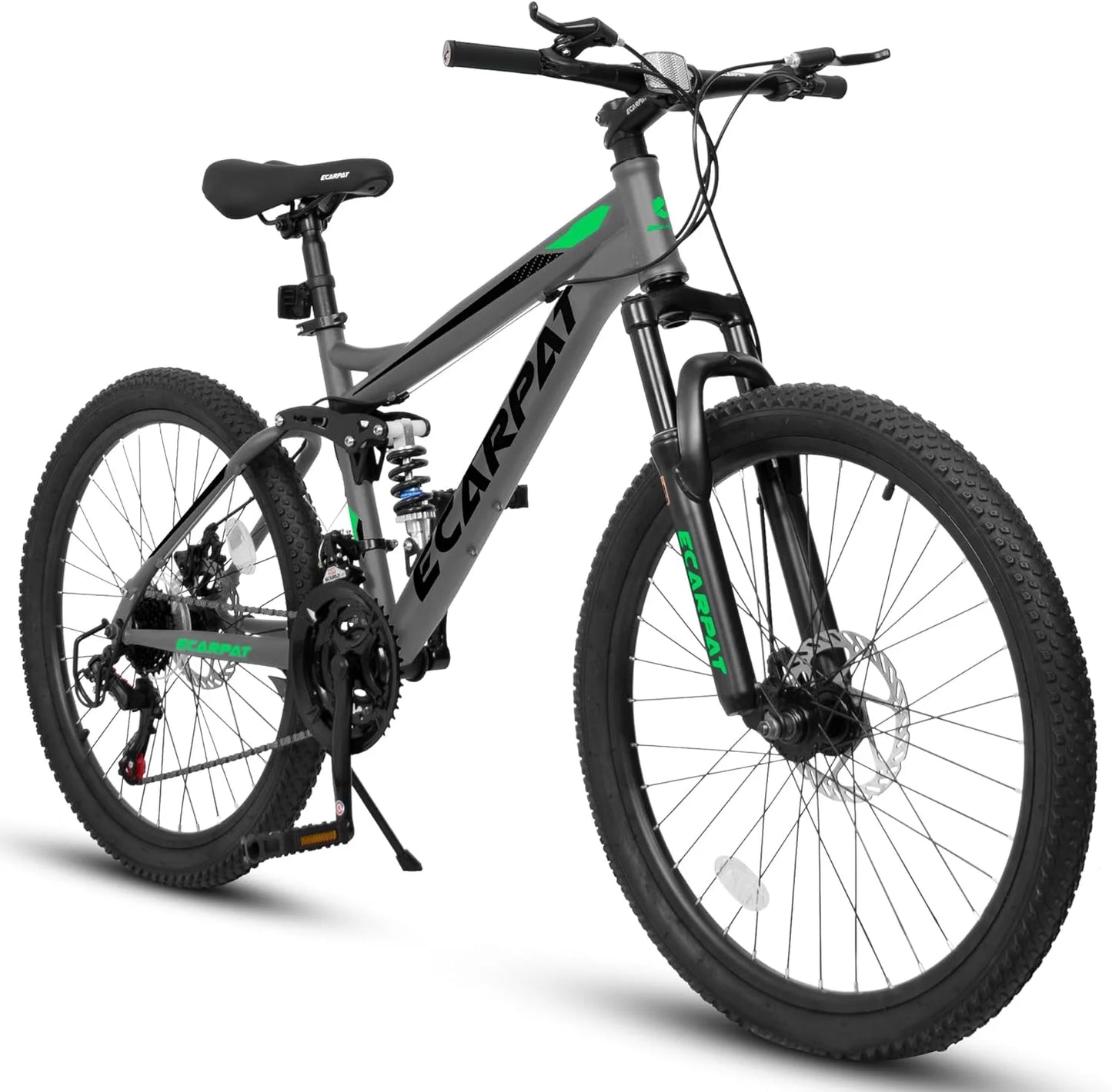 Ecarpat Full Suspension Mountain Bike 21-Speed Disc Brakes Unisex