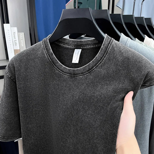 American Style Retro Heavyweight Short Sleeve Tee For Men Women