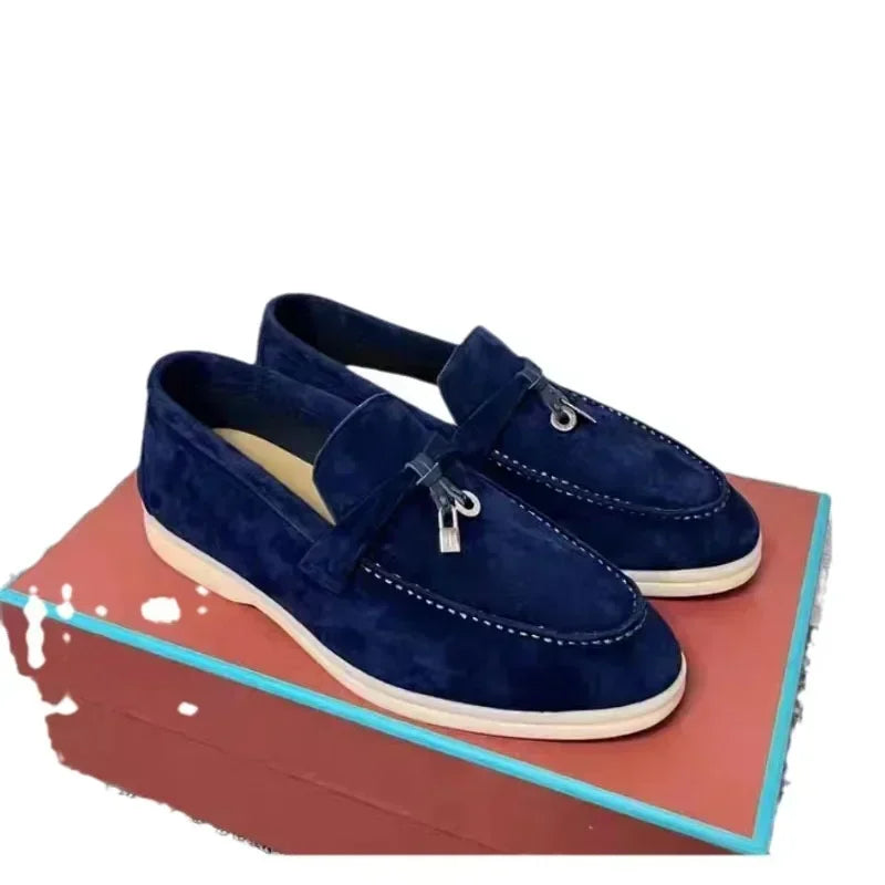 Men's Soft Genuine Leather Slip On Casual Shoes For Summer