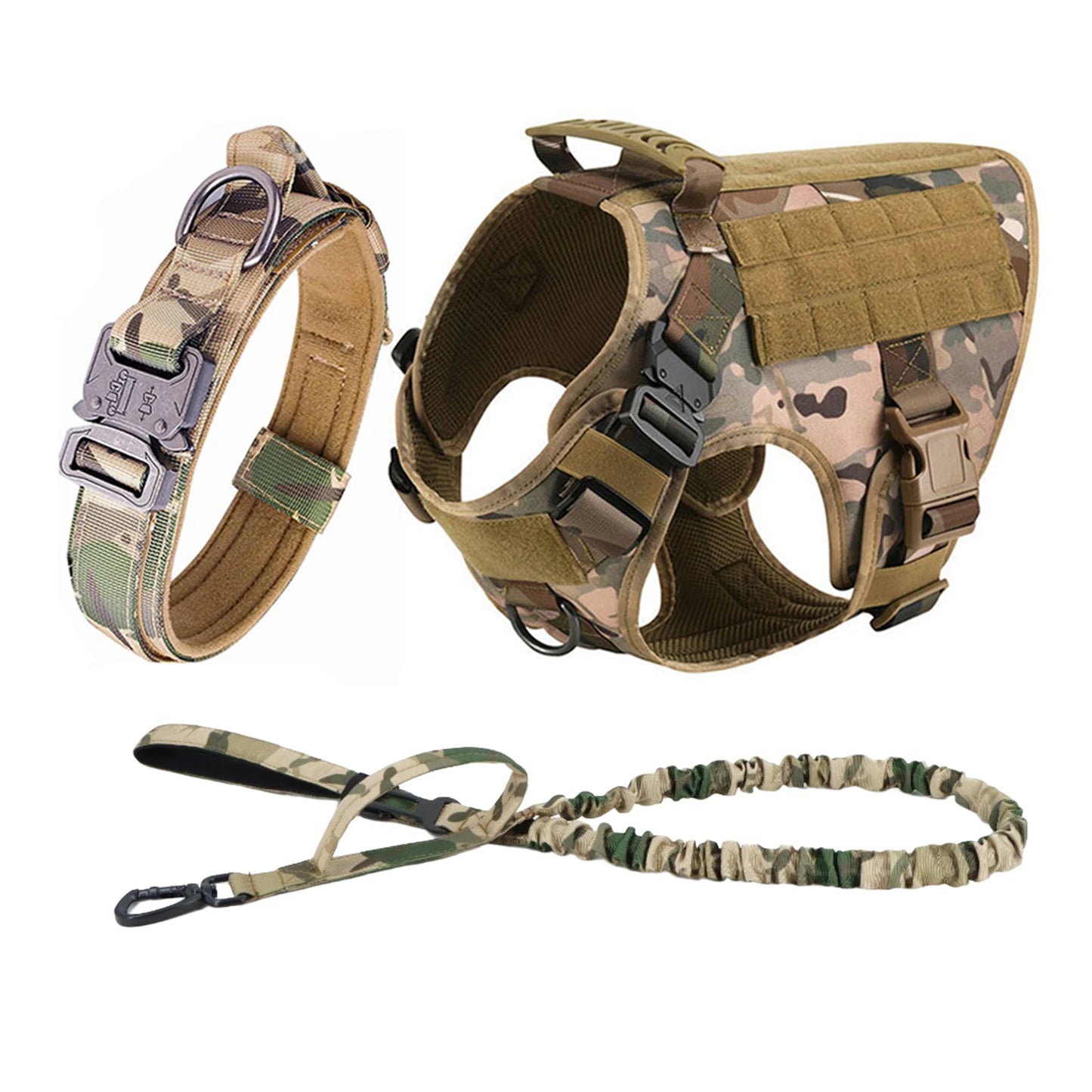 Tactical Dog Harness Vest With Molle Pouches For Training