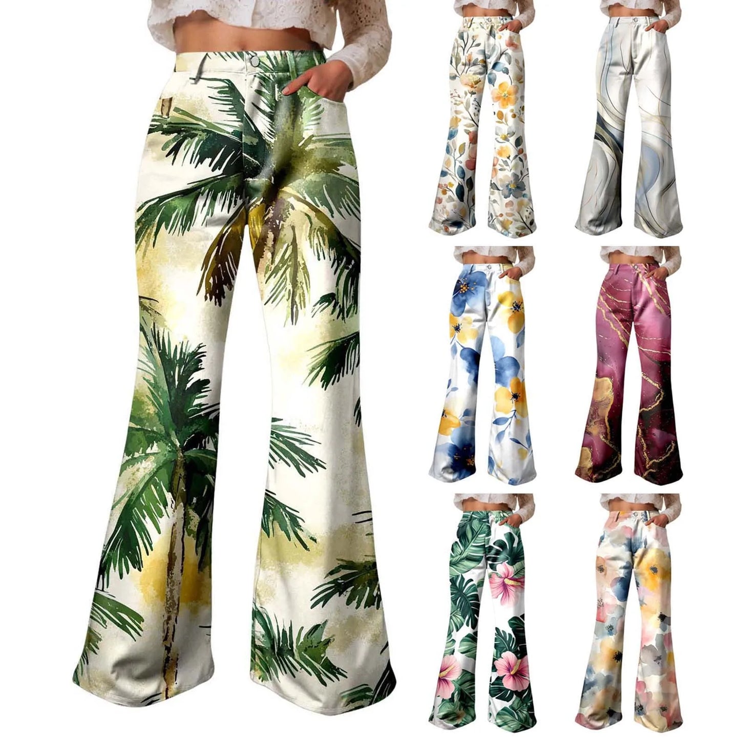Women Baggy High Waist Wide Leg Jeans Washed Denim