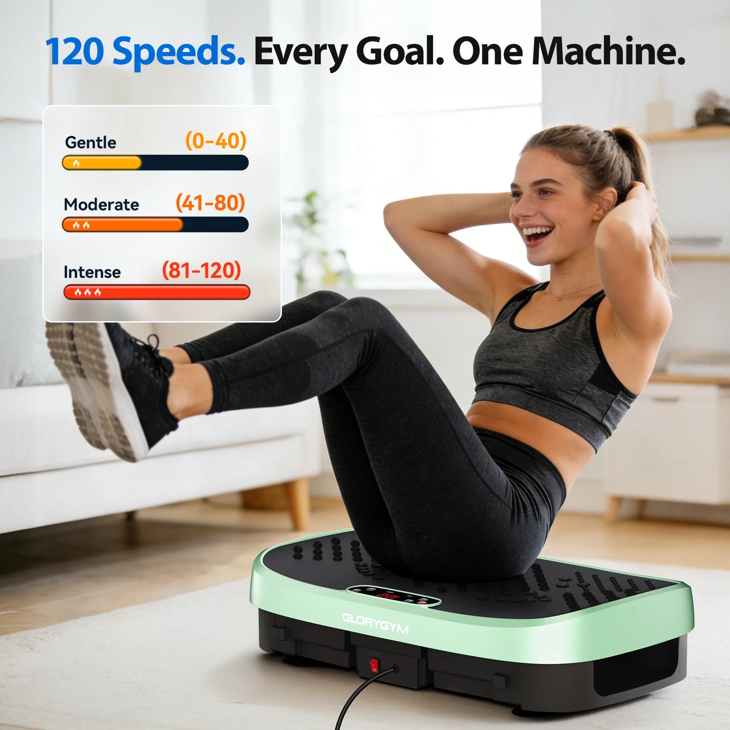 Vibration Plate Fat Burning Machine With High Speed Levels 330lbs