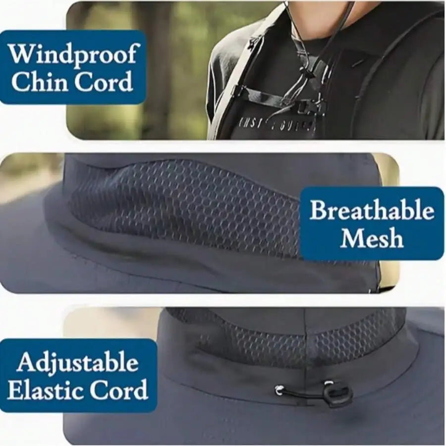 Solar Powered Sun Hat With Fan For Outdoor Hiking Camping