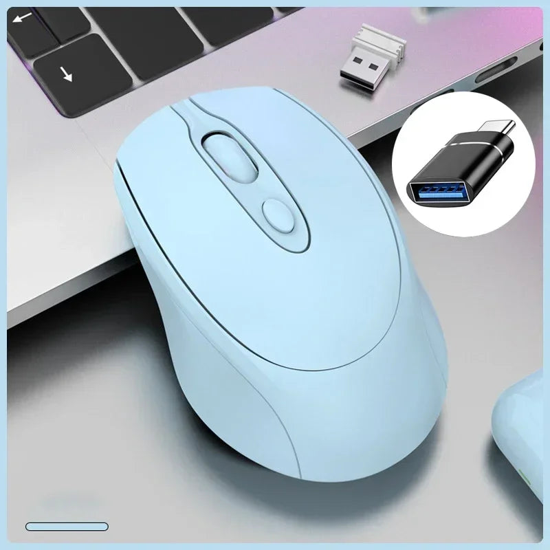 Wireless Rechargeable Bluetooth 2.4G Silent Mouse For PC MacBook Tablet