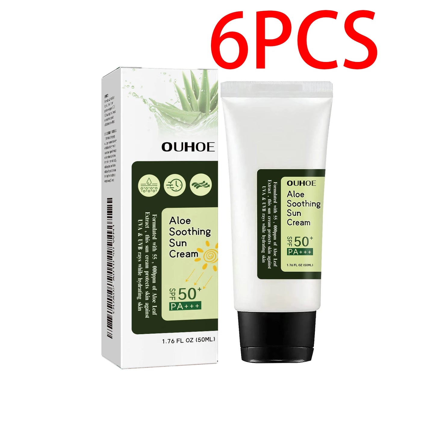 Ouhoe Aloe Vera Sunscreen SPF 50 Hydrating Protective Cream