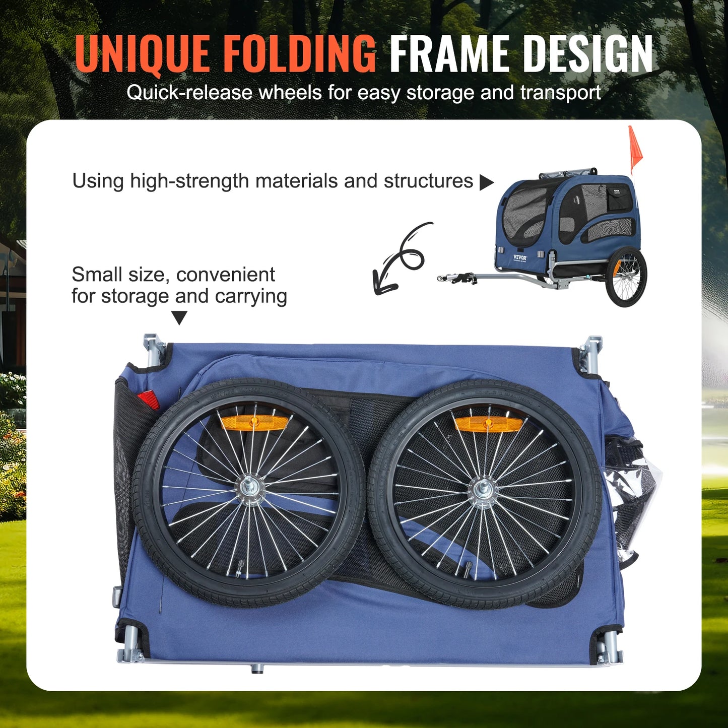 SucceBuy 100 Pound Dog Bike Trailer Carrier With Coupler Reflectors