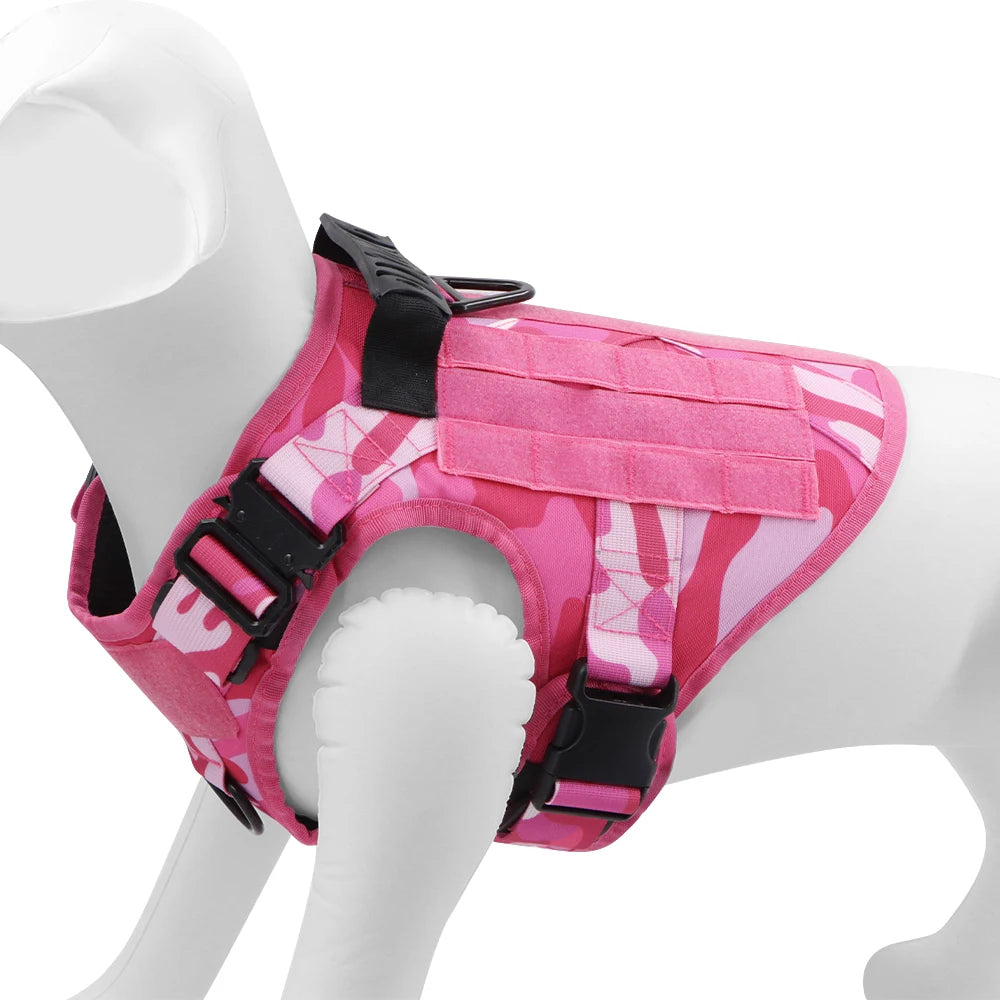 Military Camouflage Dog Harness Adjustable Vest For Large Dogs