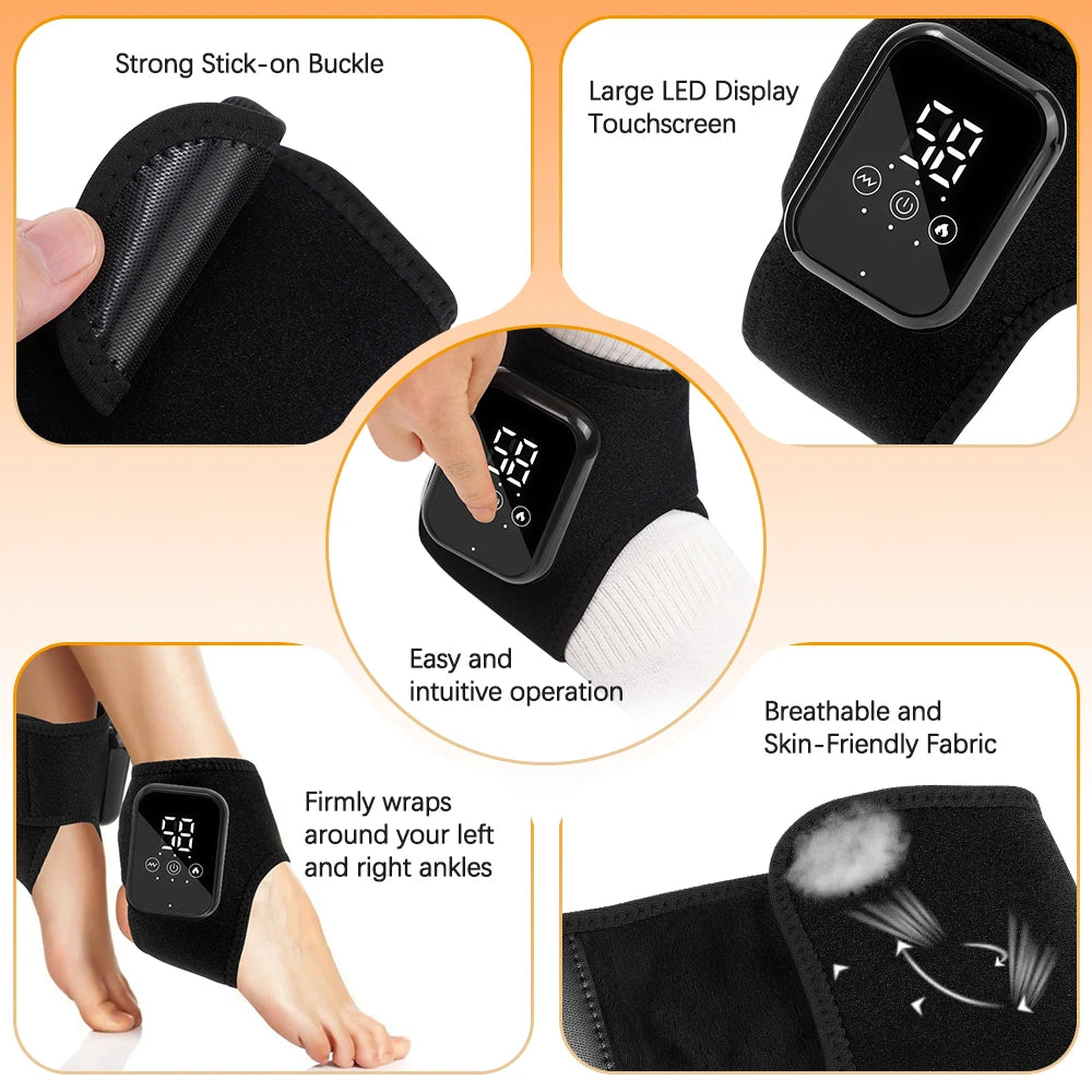 Hailicare Electric Ankle Massager With Vibration And Hot Compress