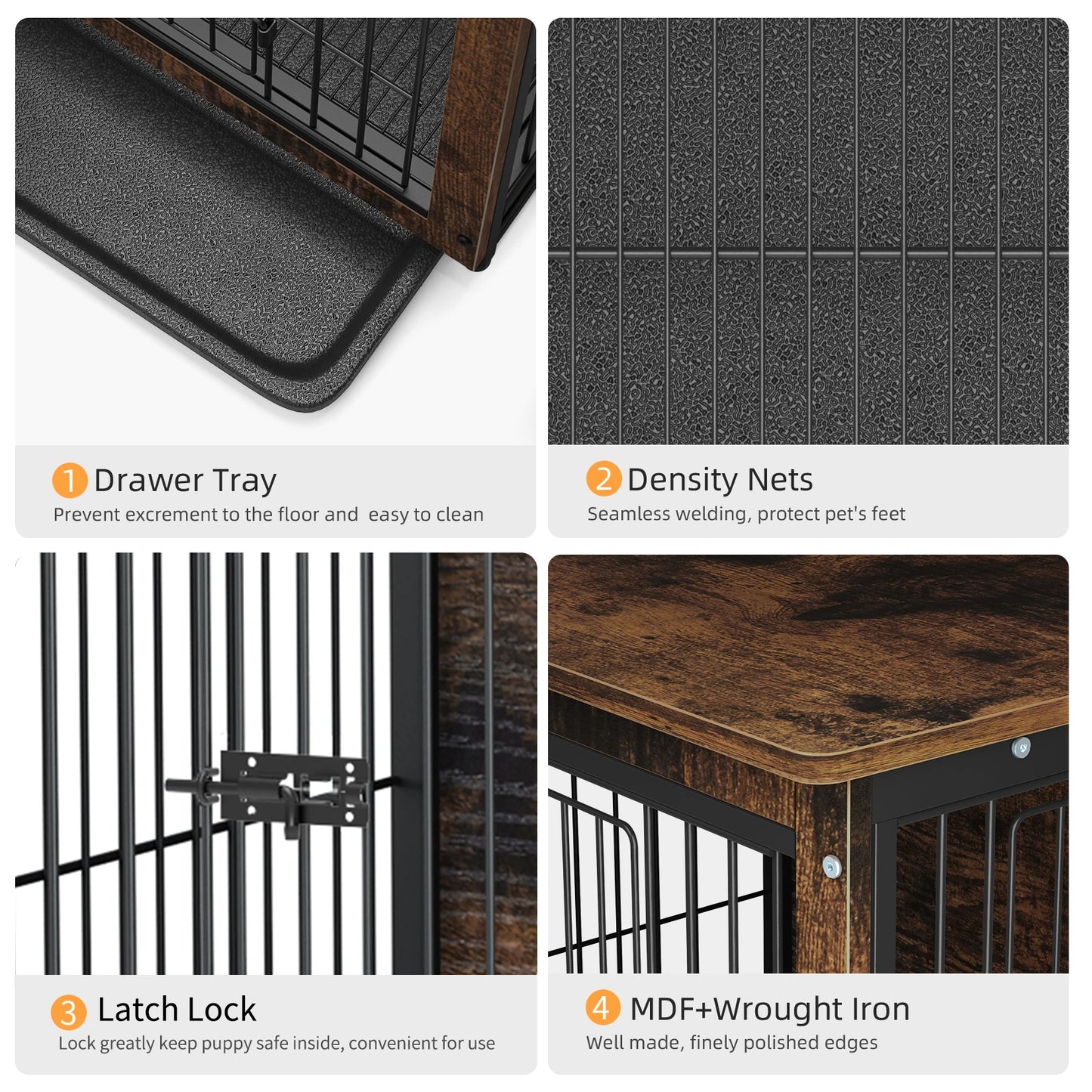 BINGOPAW Two Door Pet Cage Kennel End Table Crate Furniture