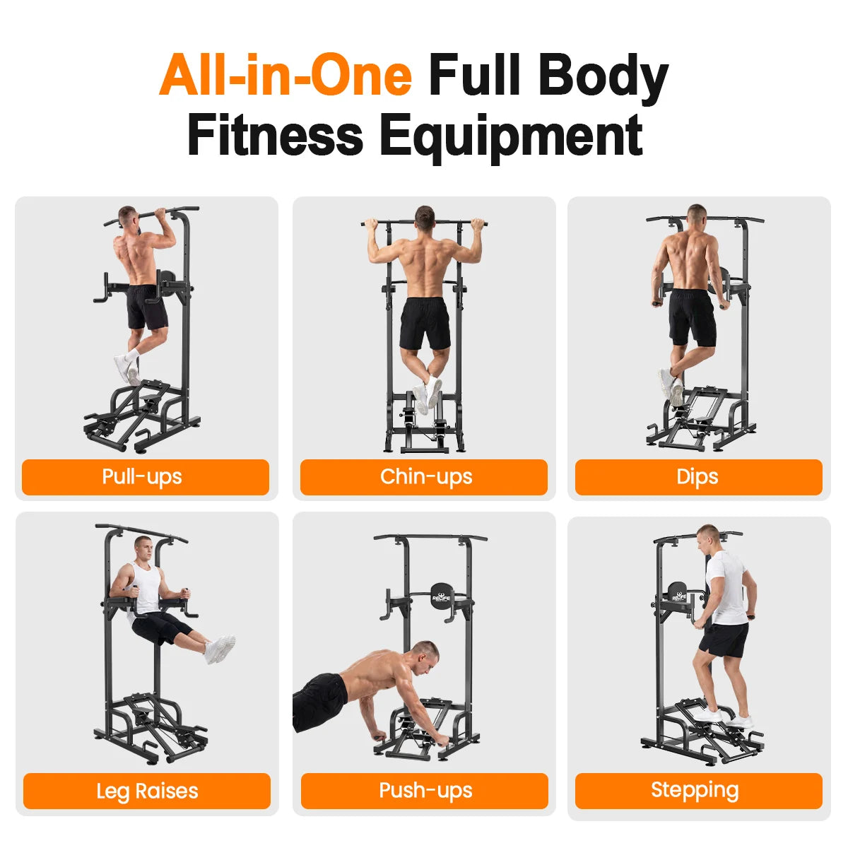 Relife Multifunctional Power Tower With Dip Station And Stepper