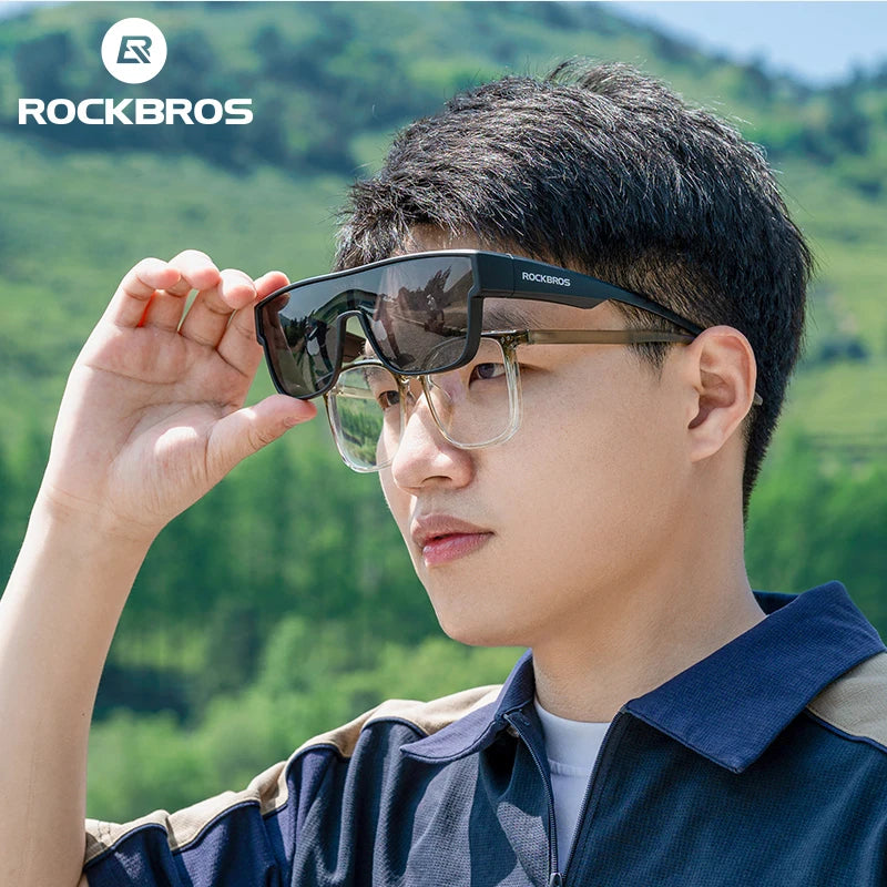 ROCKBROS Polarized Cycling Glasses UV400 Myopia Dual Wear Sunglasses