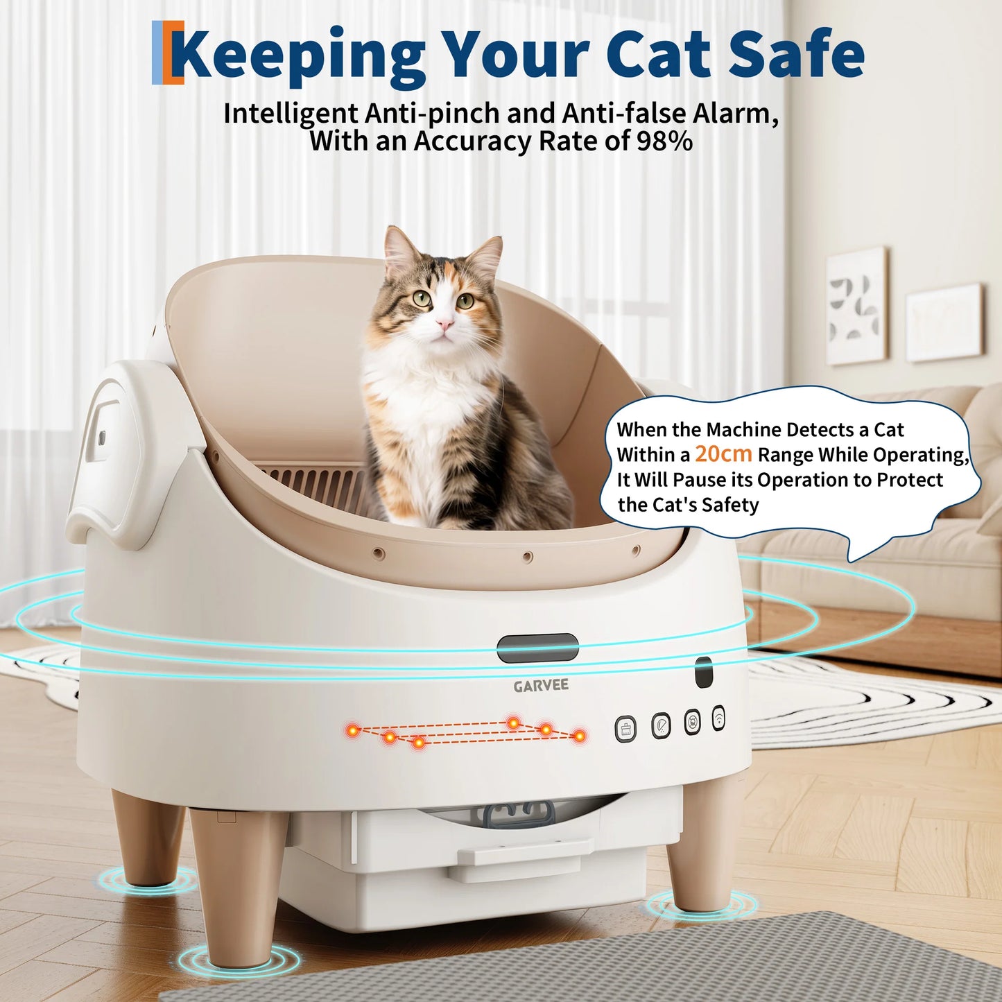 HiMISS Self Cleaning Smart Litter Box APP Controlled Odor Free