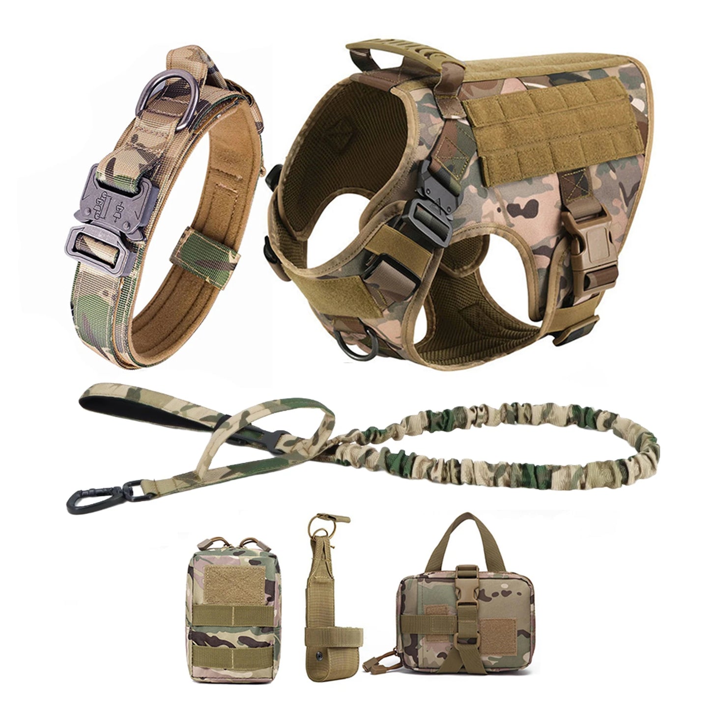PETRAVEL Tactical Dog Harness With Molle Pouches For Dogs