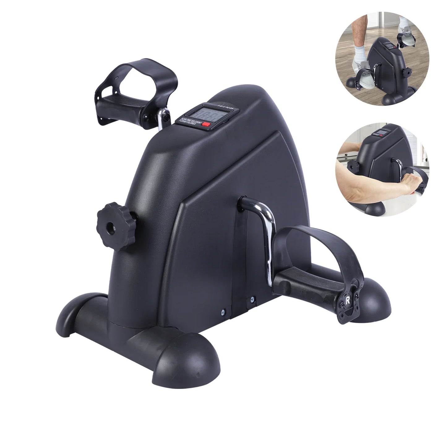 Mini Under Desk Pedal Exerciser With LCD Screen For Leg And Arm Rehab