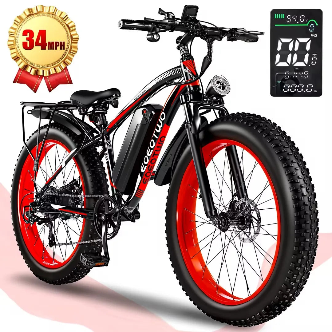 EOEOTWO 1500W Electric Fat Tire Bike 34MPH Off Road