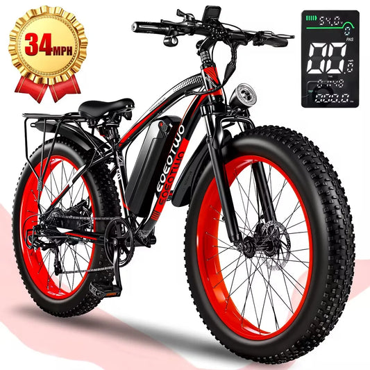 EOEOTWO 1500W Electric Fat Tire Bike 34MPH Off Road