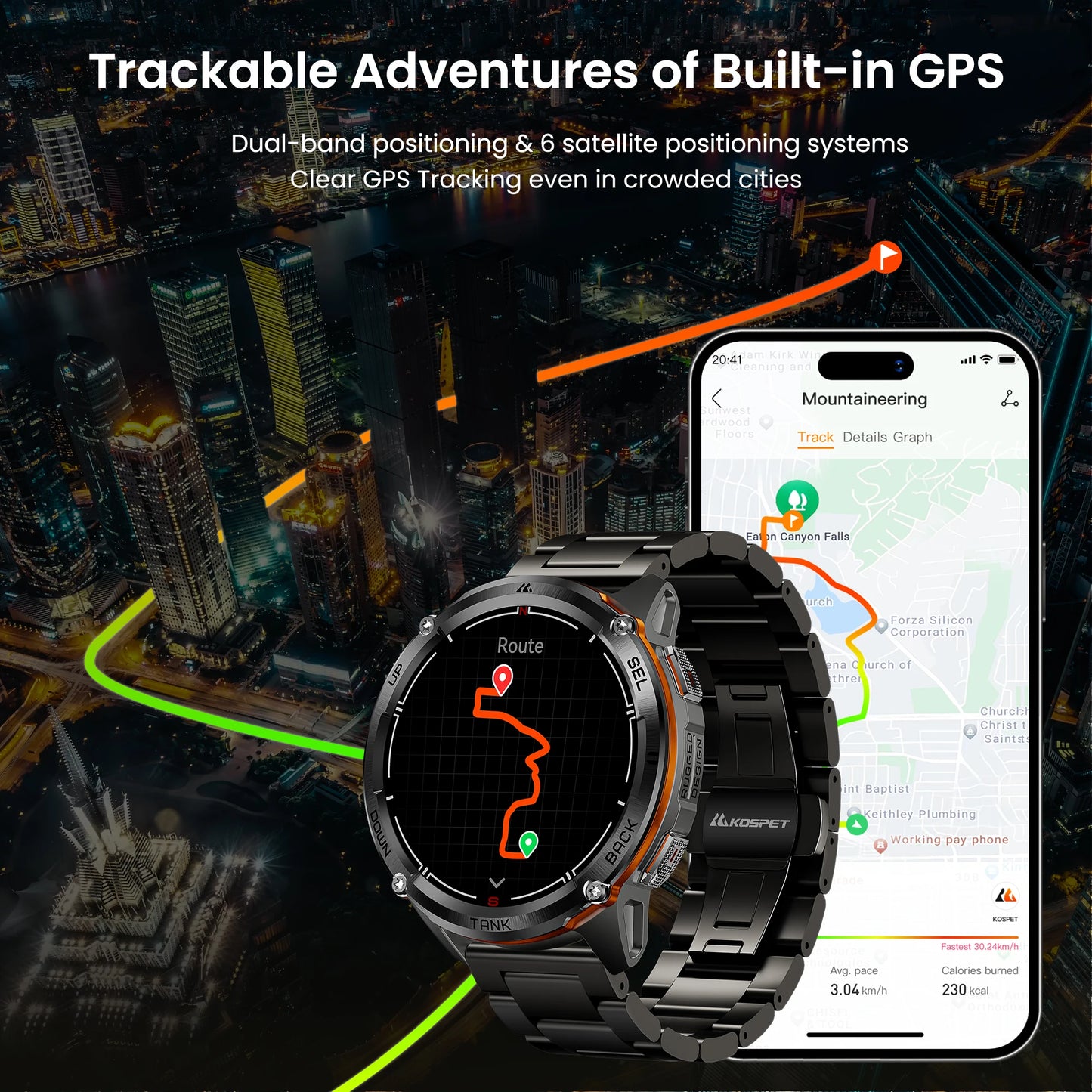 KOSPET Tank T3 Ultra 2 GPS Smartwatch With Barometer Altimeter