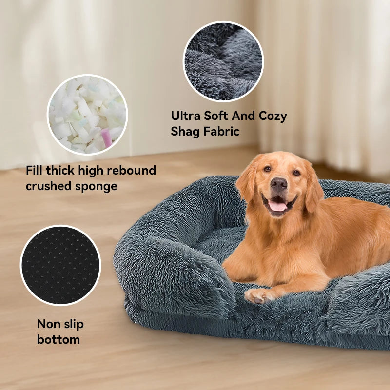 Orthopedic Thickened Dog Bed With Washable Plush Cover