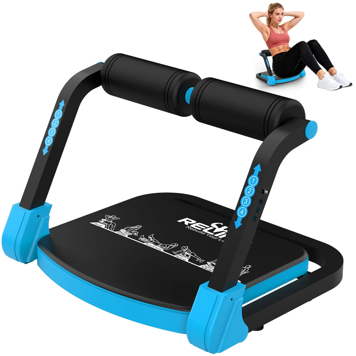 Relife Adjustable Sit Up Machine for Home Gym and Fitness