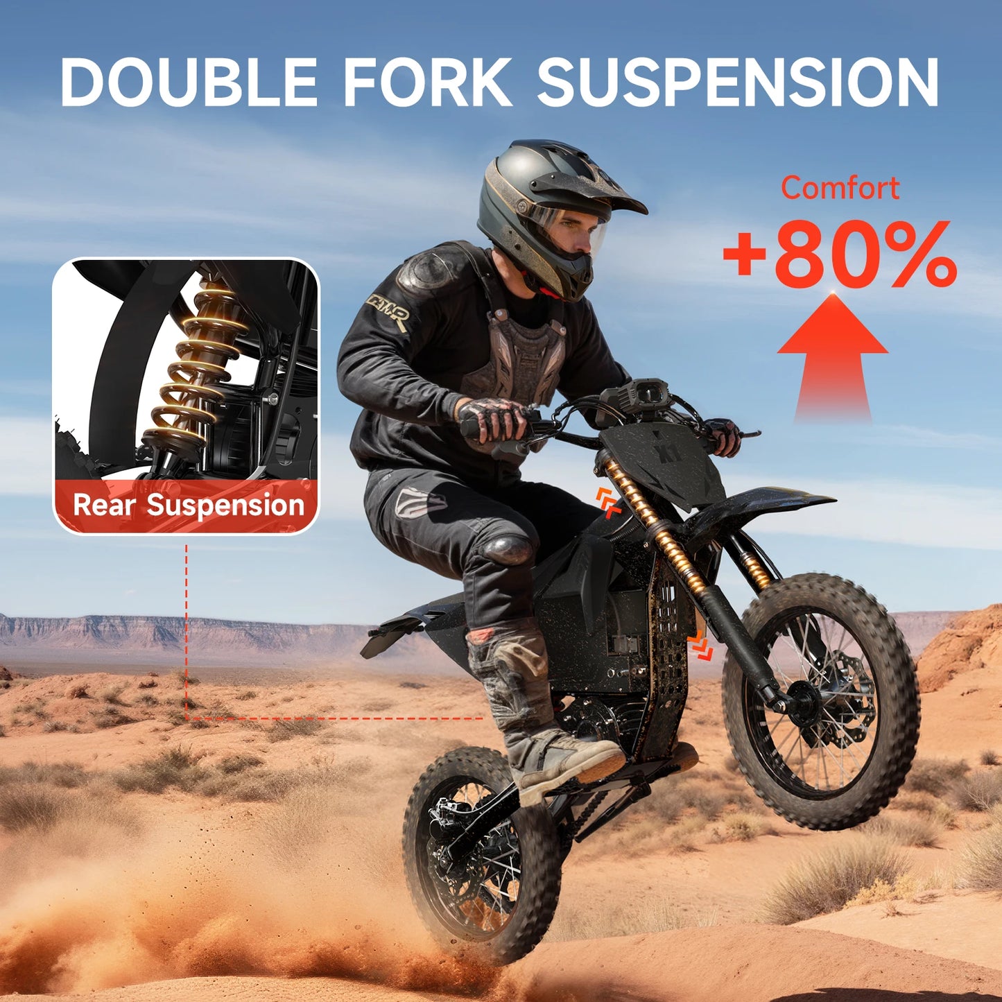 QRONGE X1 Spark Electric Dirt Bike 4500W Peak 60V Battery