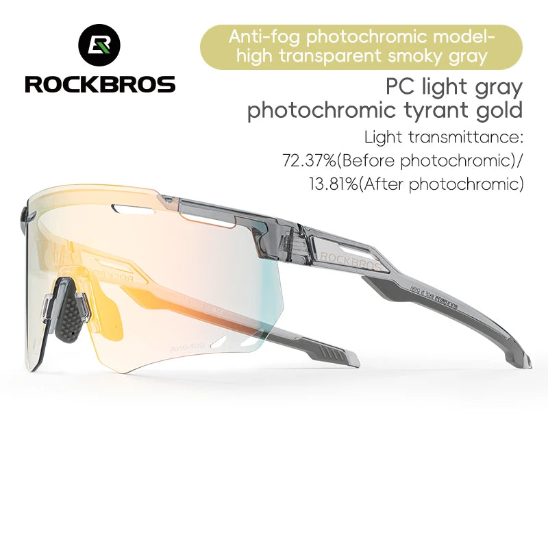 ROCKBROS Photochromic Cycling Glasses UV400 MTB Road
