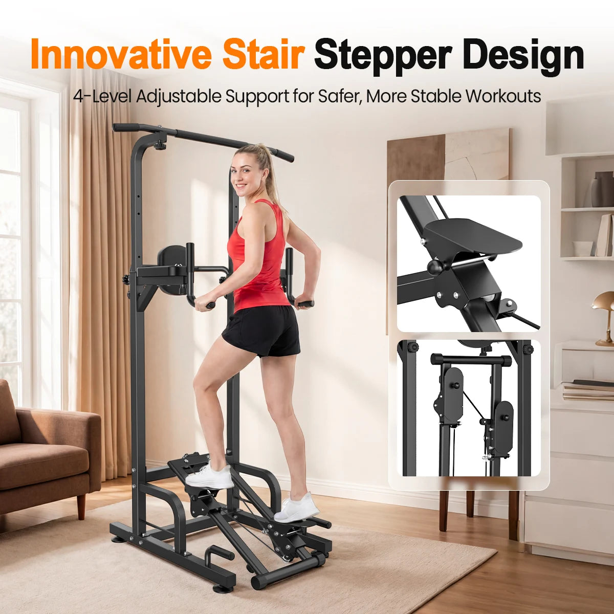 Relife Multifunctional Power Tower With Dip Station And Stepper