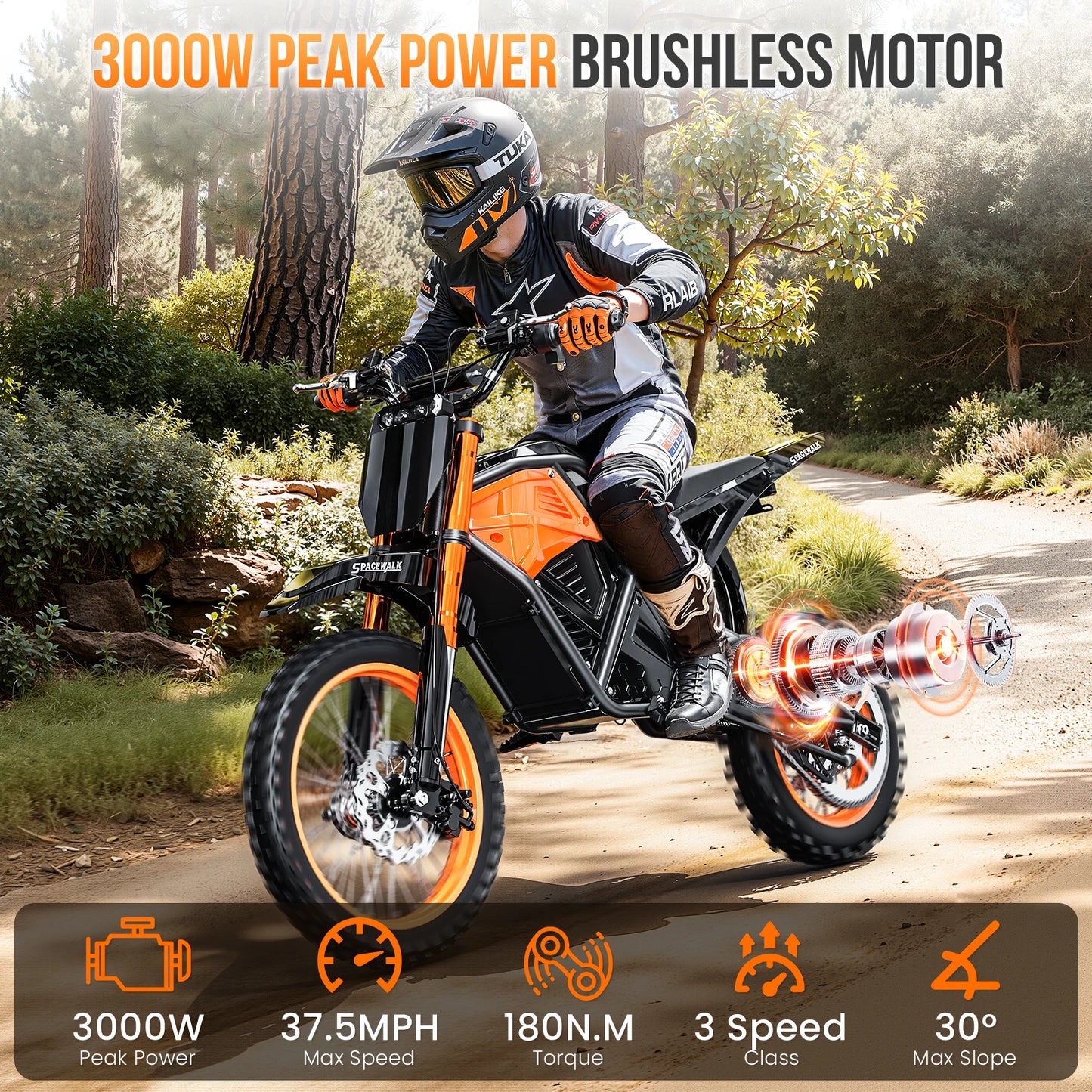 EILLEO SPACEWALK 48V Electric Dirt Bike 3000W Peak Power