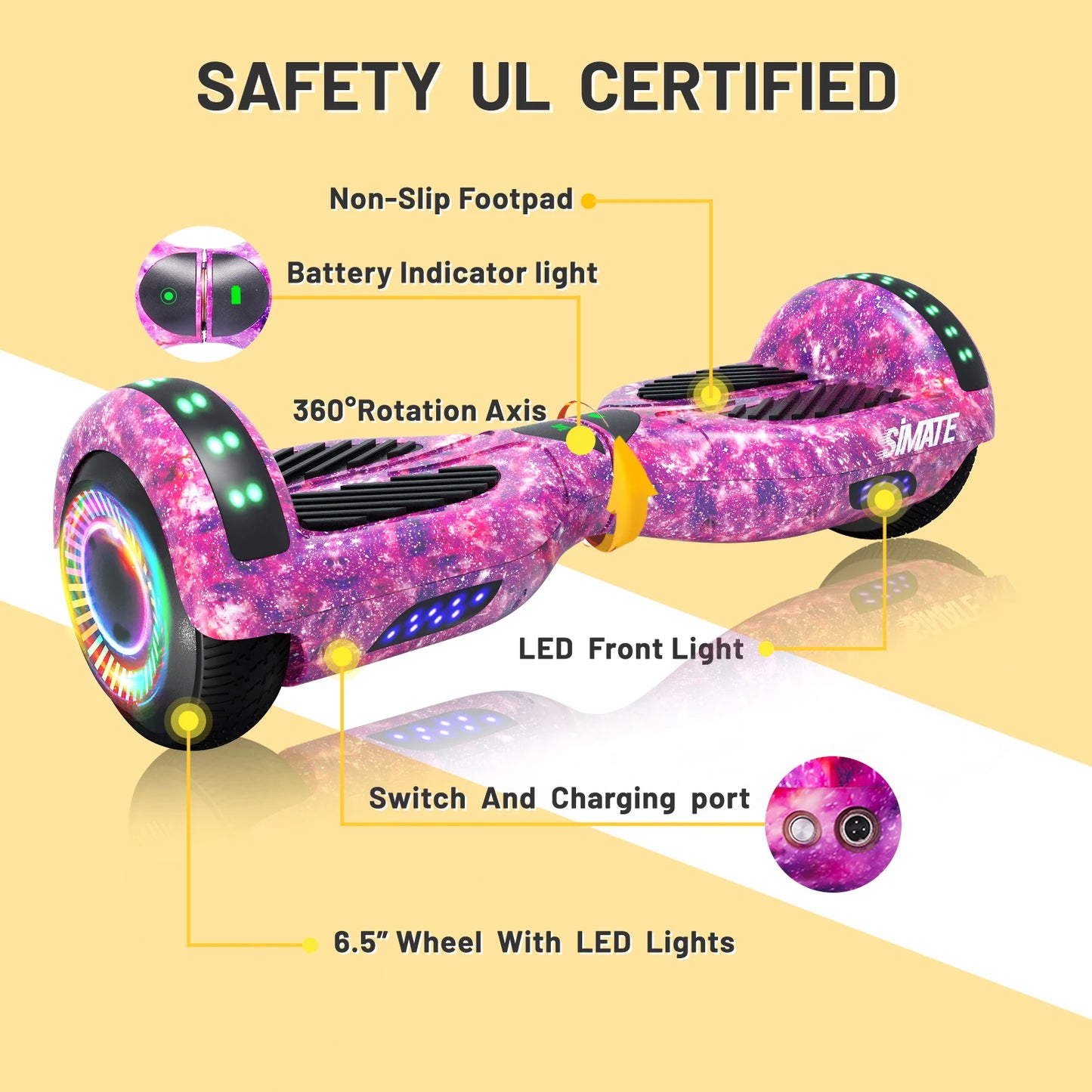 All Terrain Hoverboard P6 With Bluetooth Speakers UL2272 Certified