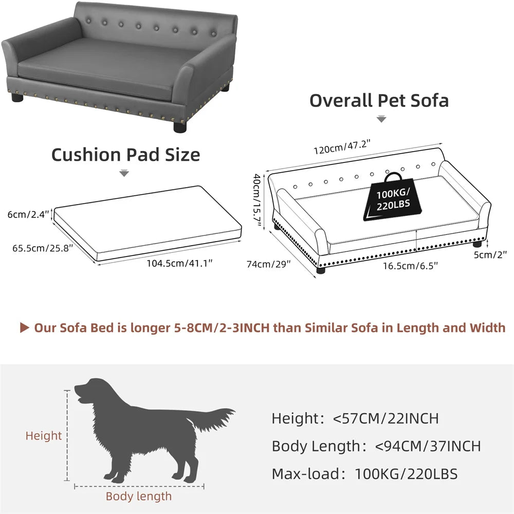 BORWART Premium Heavy-Duty Pet Sofa Bed For Dogs And Cats