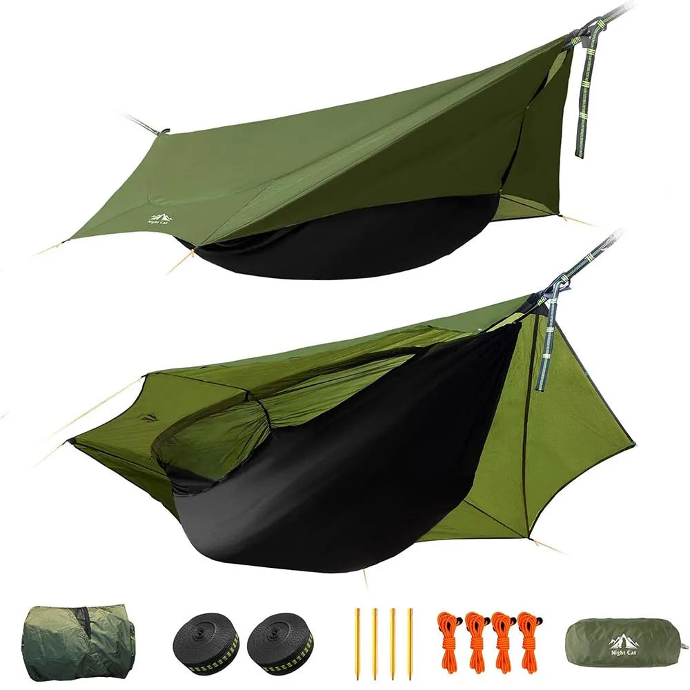 Night Cat All-In-One Camping Hammock Tent With Waterproof Bug Net