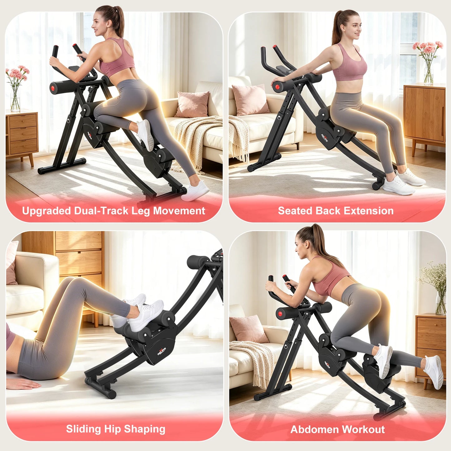 Relife Sports Dual Split Track Ab Machine Foldable Core Trainer