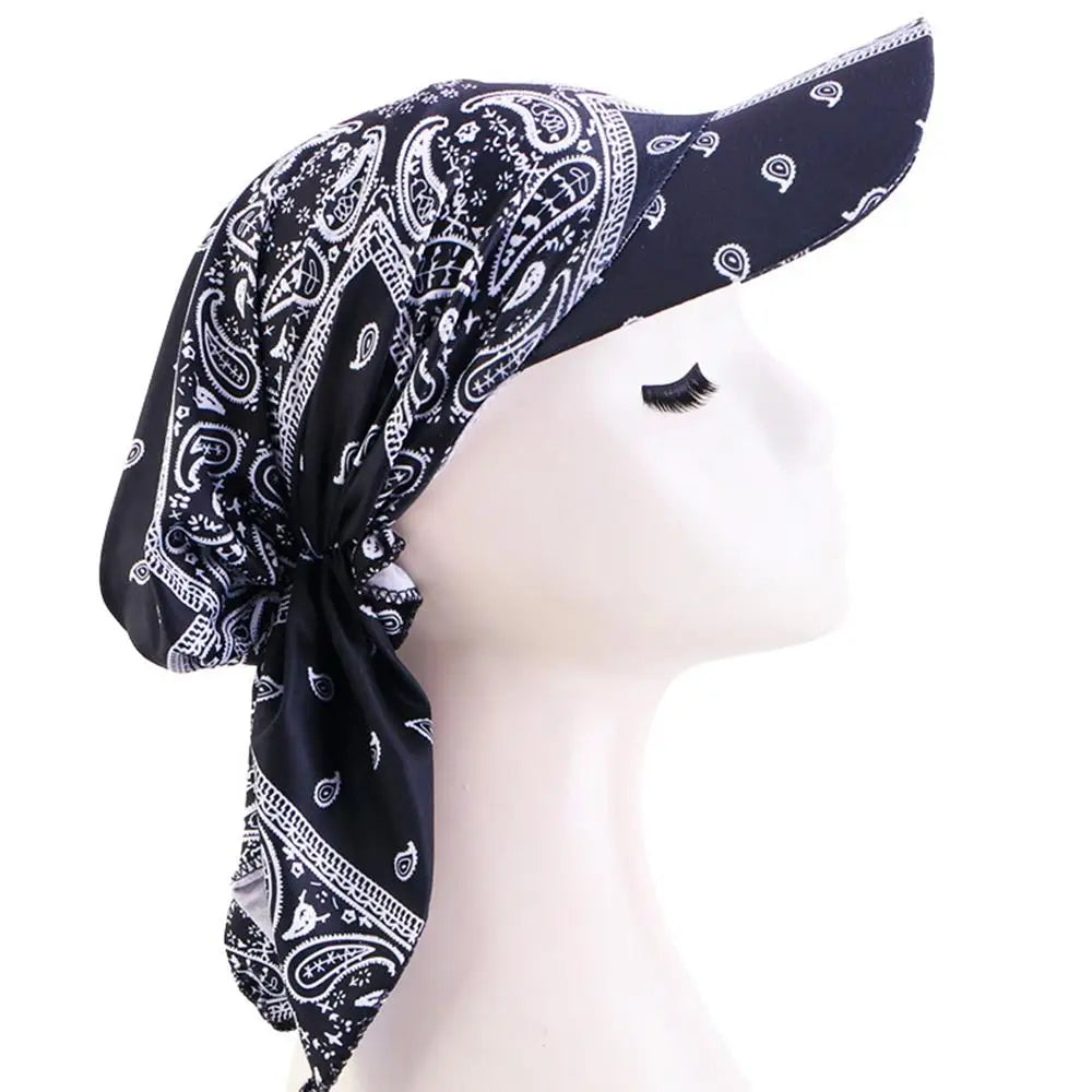 MSFGJZM Paisley Print Sun Protective Wide Brim Hat With Scarf