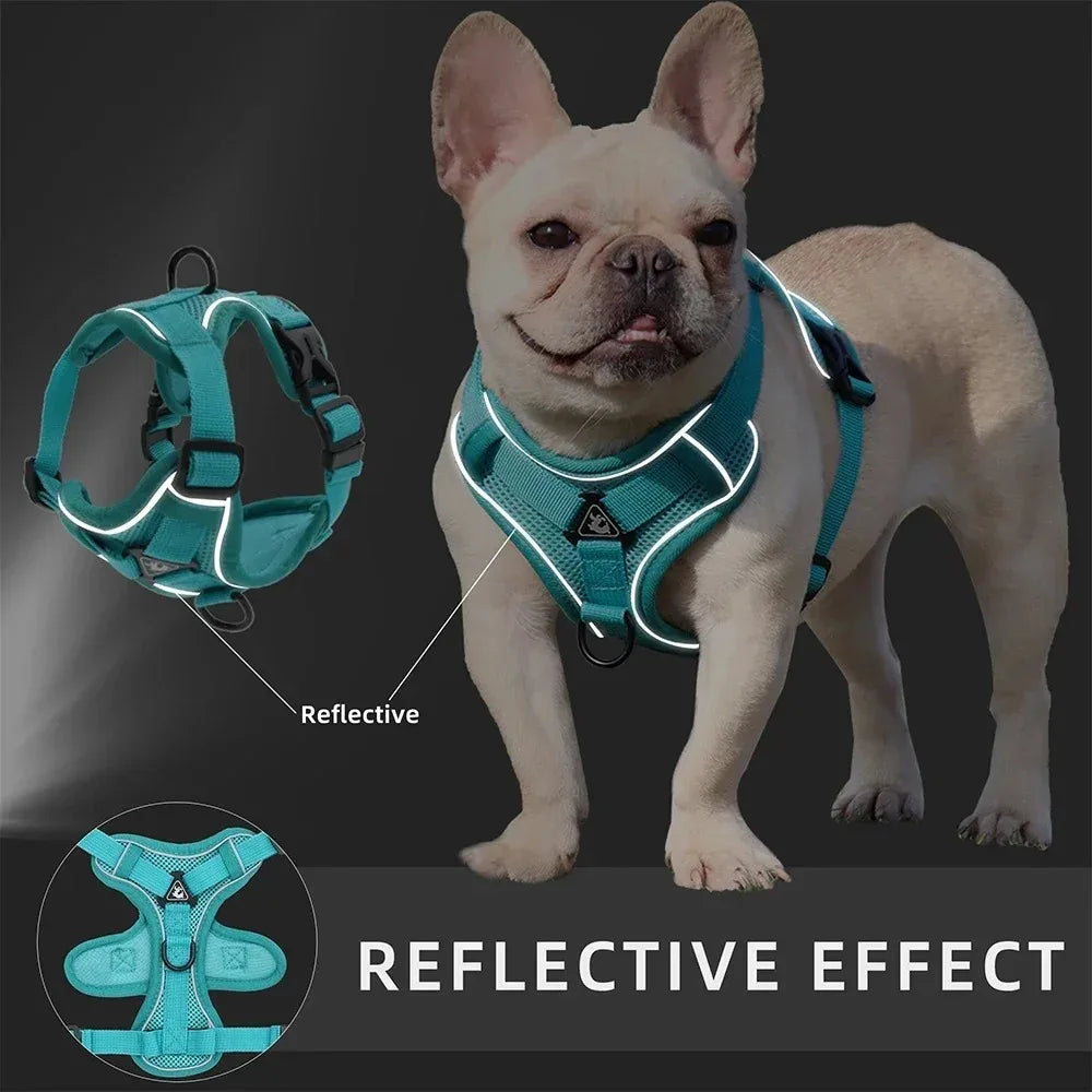 No Pull Dog Harness And Leash Set Reflective Chest Strap