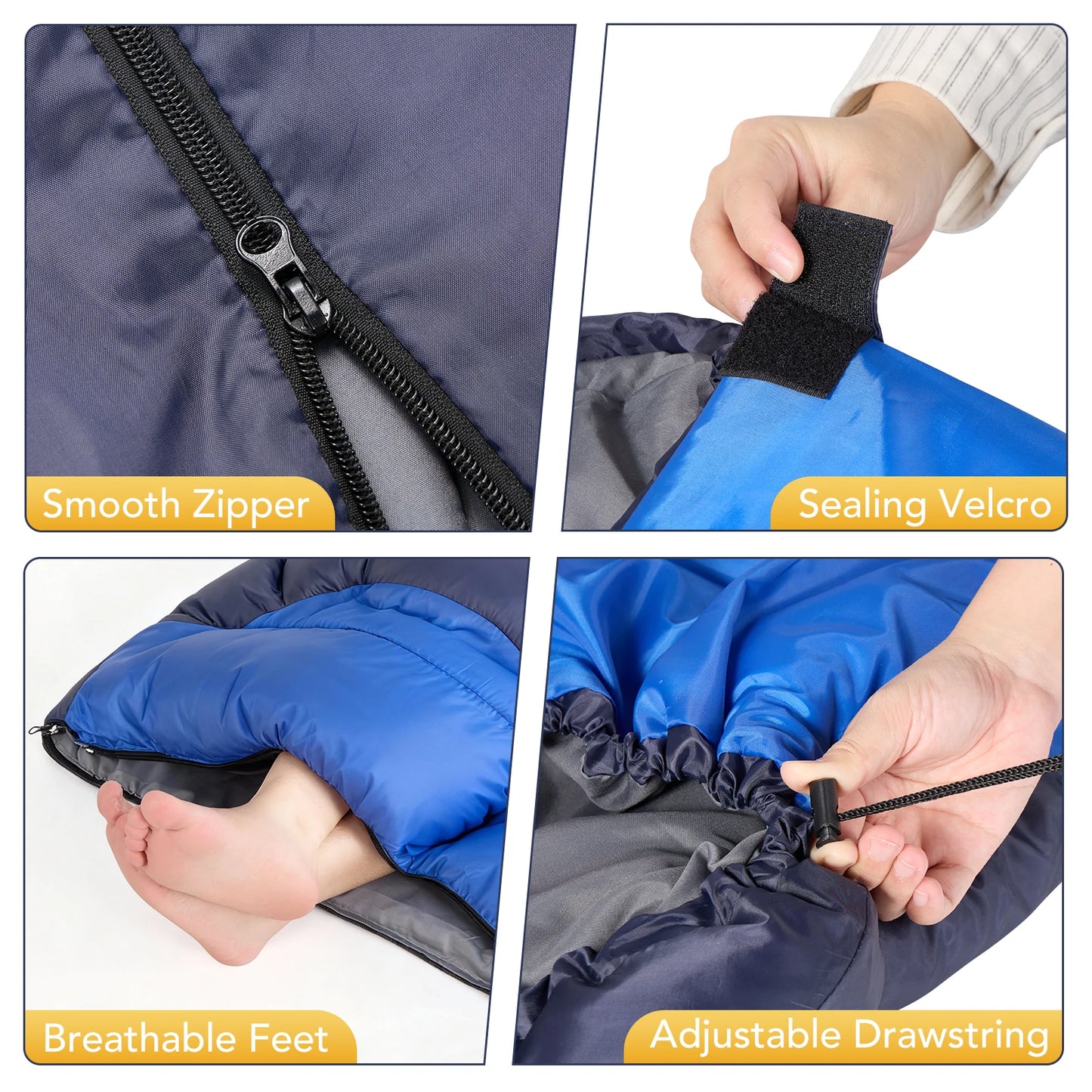 Ultralight Waterproof Windproof 4-Season Sleeping Bag With Compression Sack