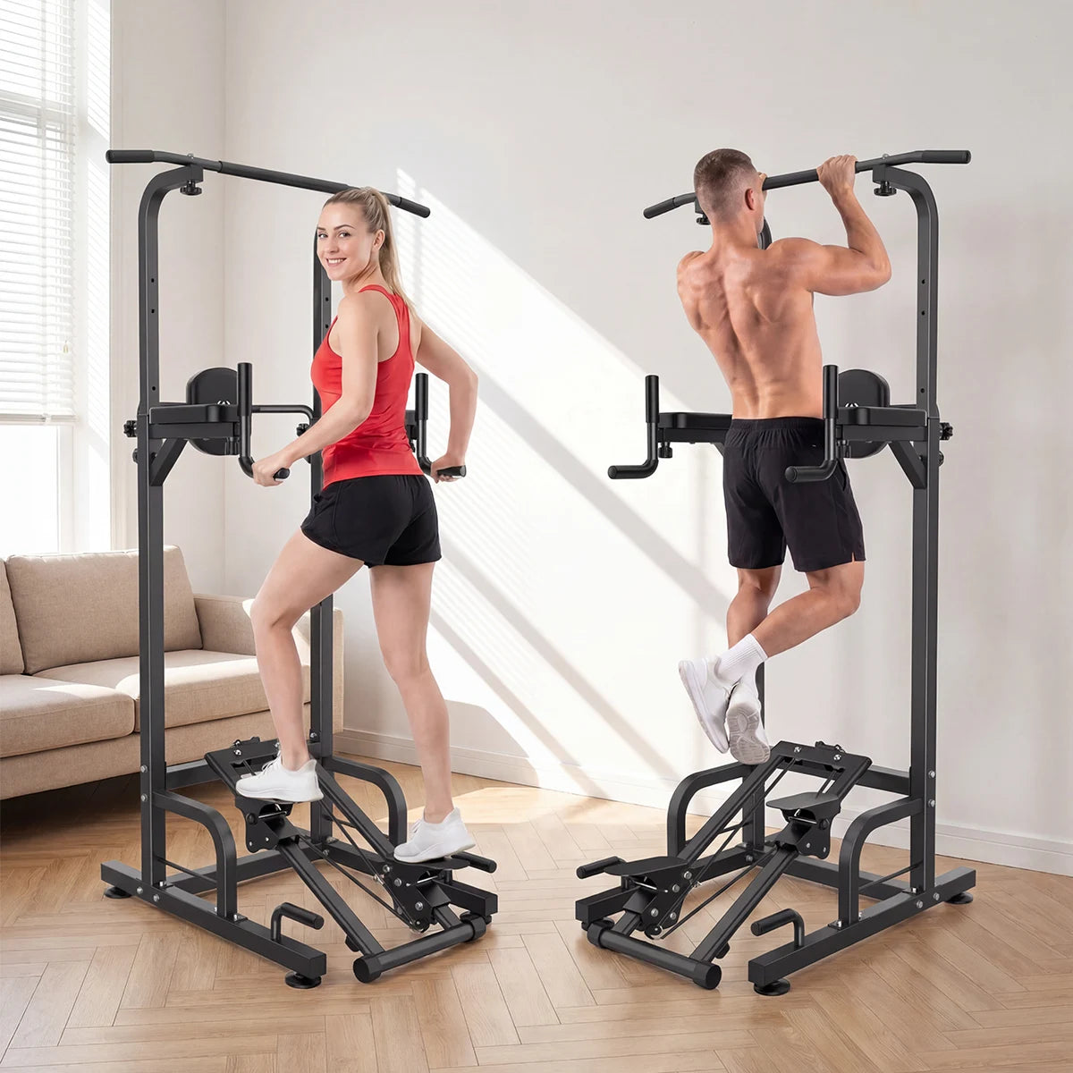 Relife Multifunctional Power Tower With Dip Station And Stepper