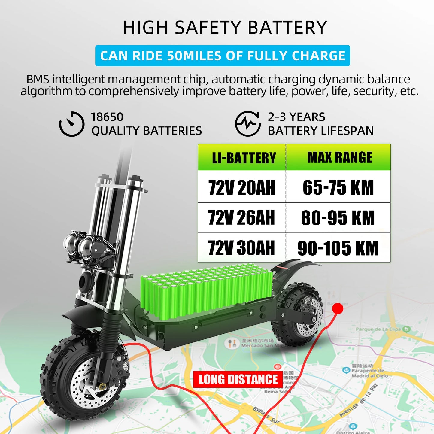 Jueshuai 6000W Dual Motor Electric Scooter For Adults