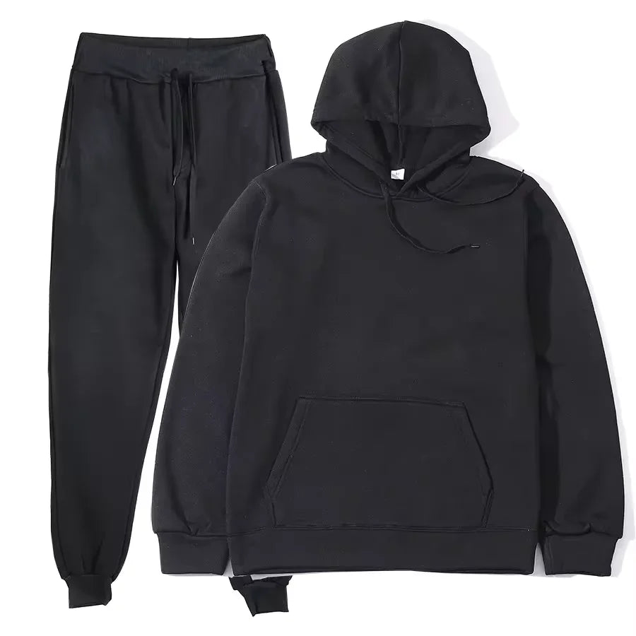 Women Winter Tracksuit Two Piece Set Hooded Sweatshirt And Trousers