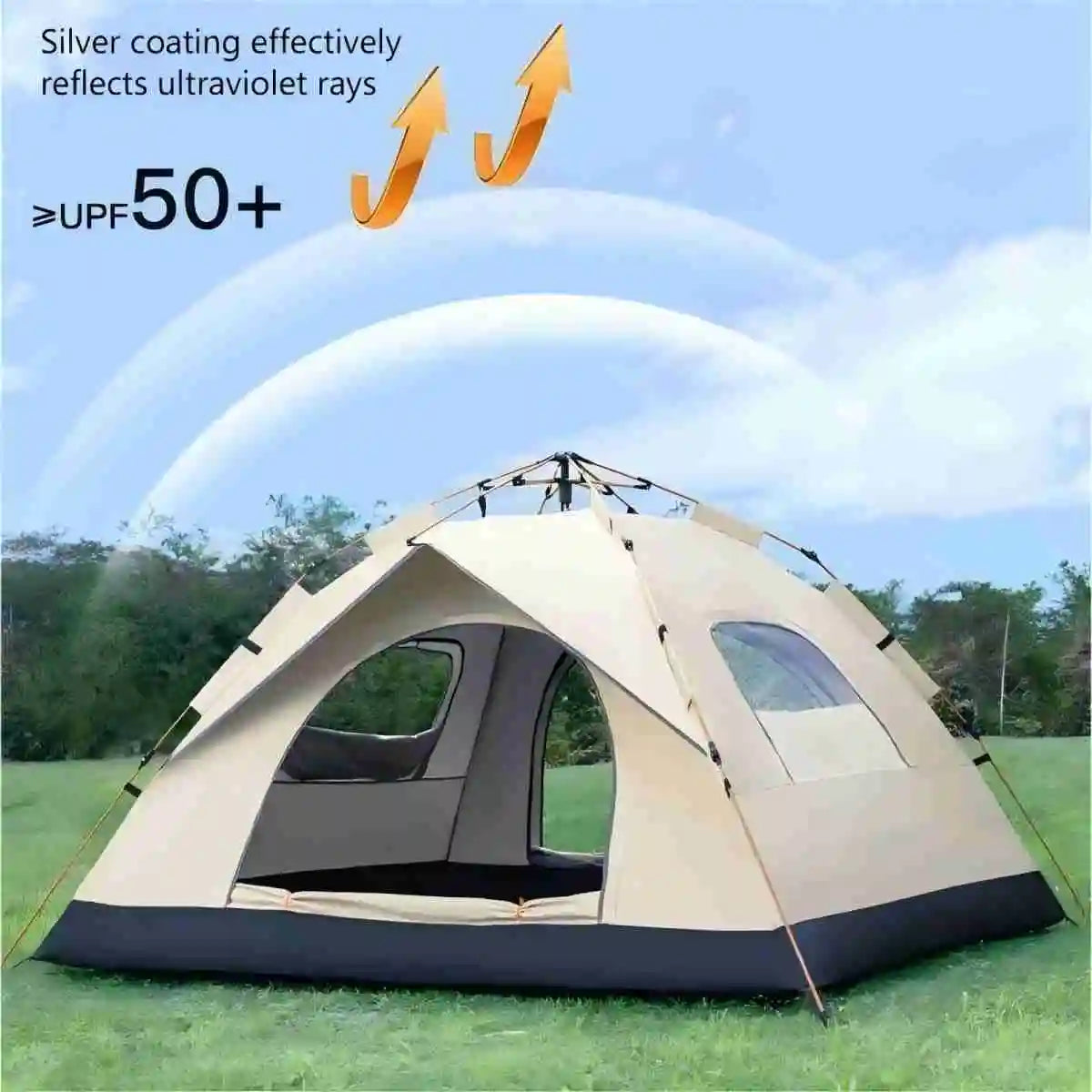 Pakicetus Outdoor Camping Tent Sunshade With Two Doors And Windows