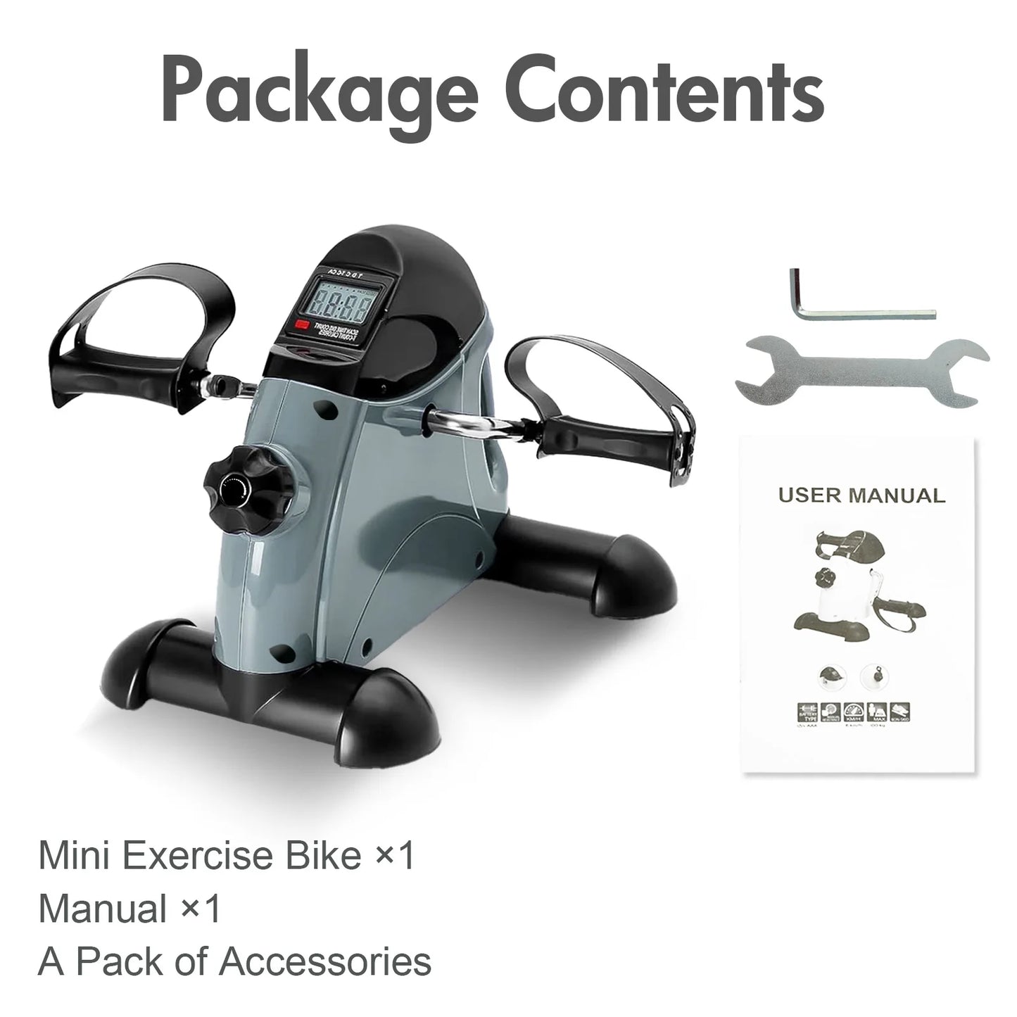 Mini Under Desk Pedal Exerciser With LCD Screen For Leg And Arm Rehab