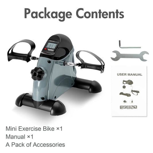 Mini Under Desk Pedal Exerciser With LCD Screen For Leg And Arm Rehab