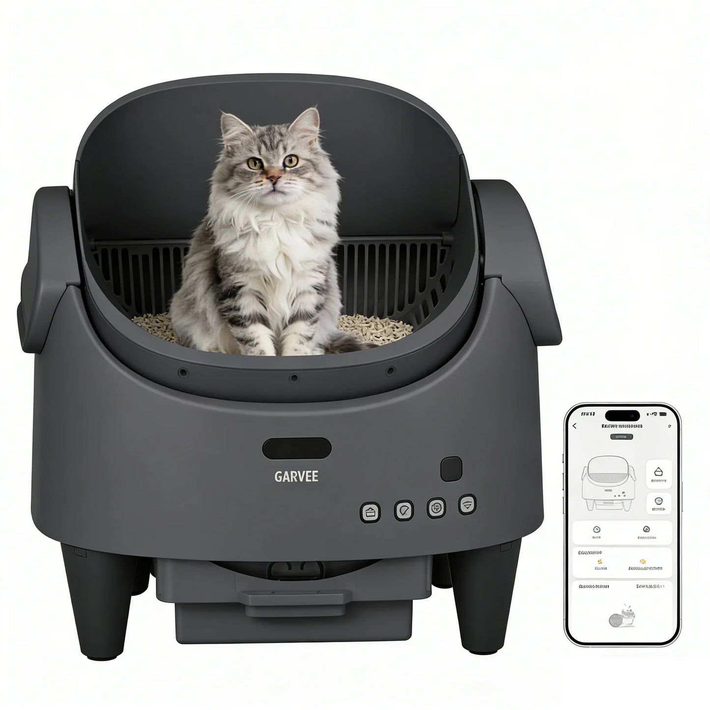 HiMISS Self Cleaning Smart Litter Box APP Controlled Odor Free