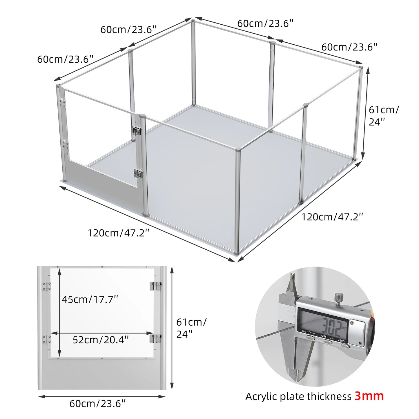 Bingopaw Acrylic Dog Playpen With Waterproof Whelping Pad