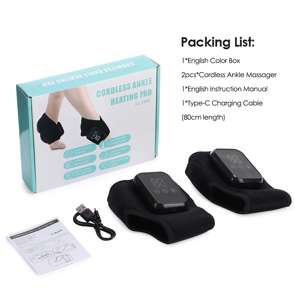 Hailicare Electric Ankle Massager With Vibration And Hot Compress