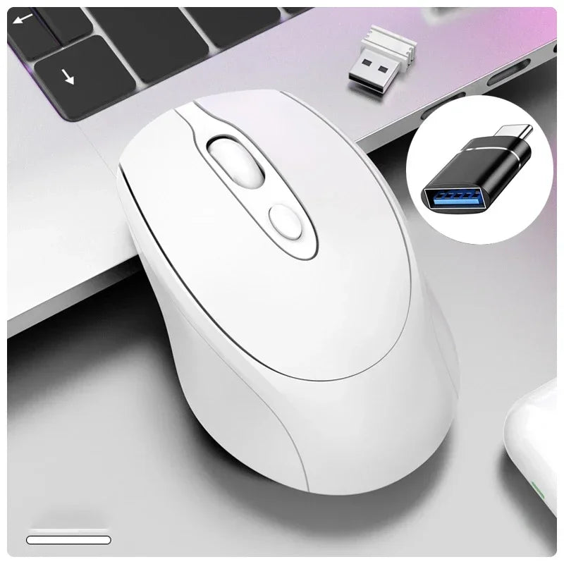Wireless Rechargeable Bluetooth 2.4G Silent Mouse For PC MacBook Tablet